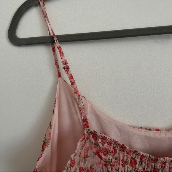 Trixxi Floral Smock Babydoll Pink Dress-Juniors Size XL-NEW WITHOUT TAGS - Picture 7 of 9